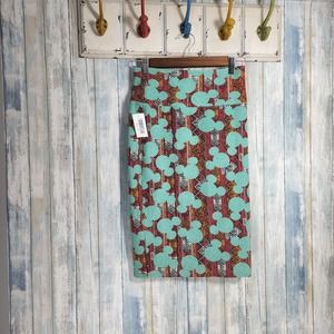 XS LuLaRoe Disney Mickey Animal Kingdom African Print Cassie Skirt NWT